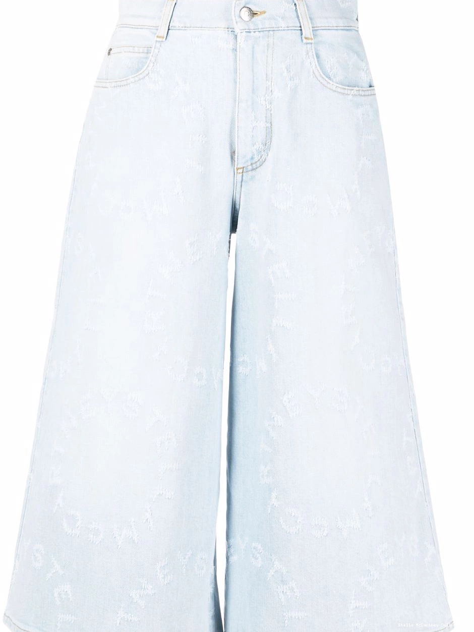 Affordable McCartney Stella Logo distressed culottes Stella Women denim 0819